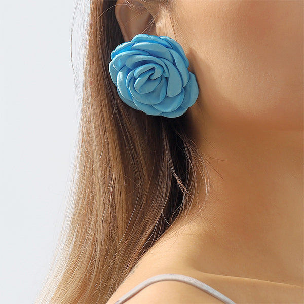 Rose Flower Oversized  Elegant Earrings